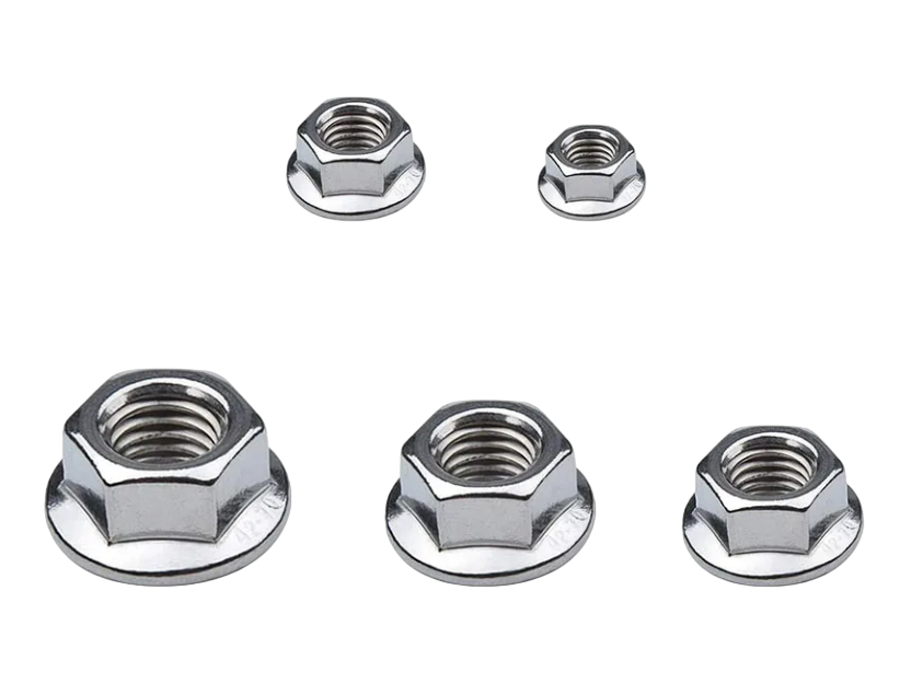 Edelstahl Sechskantmuttern mit Sicherungsflansch packs