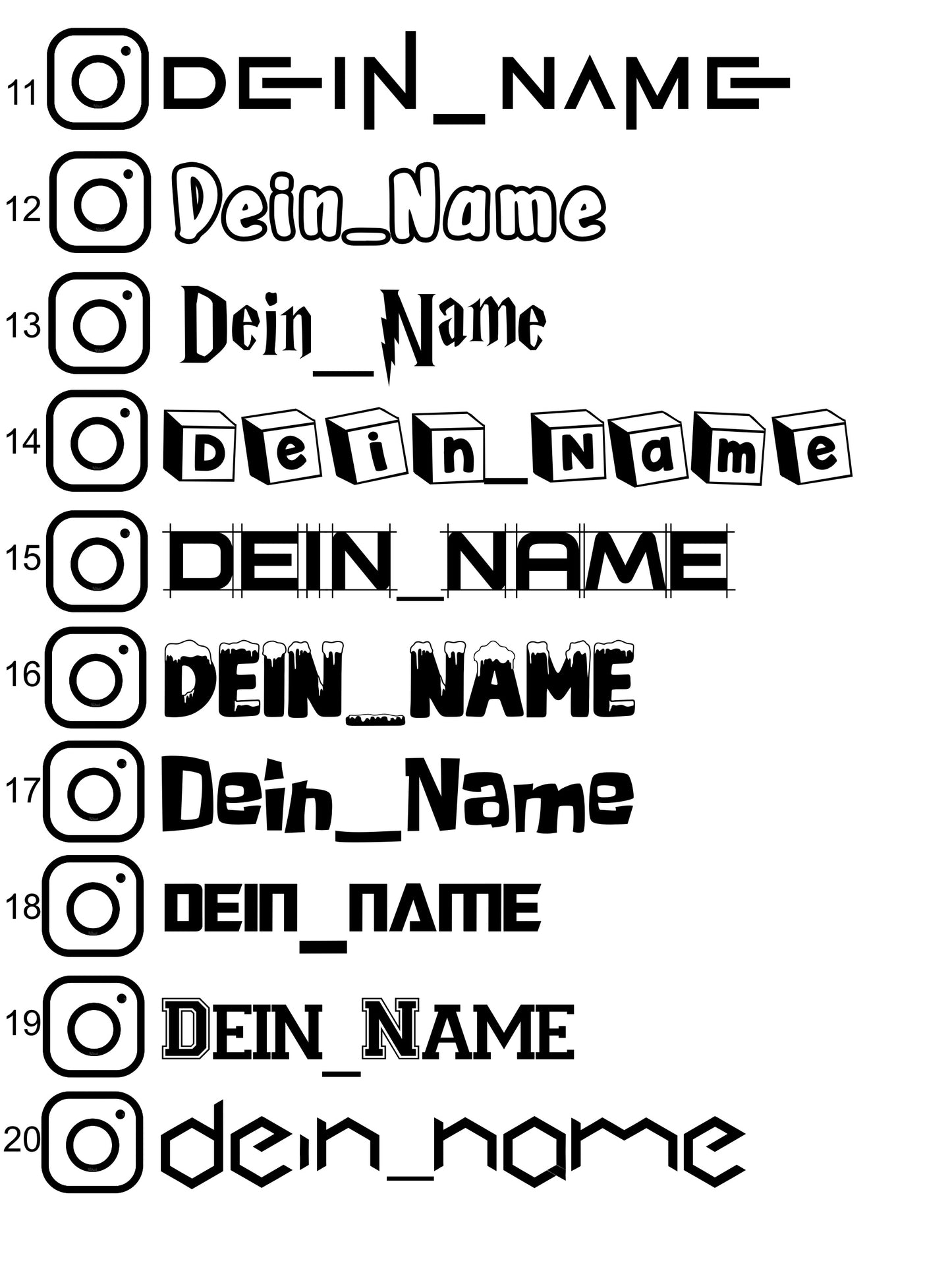 Instagram Name